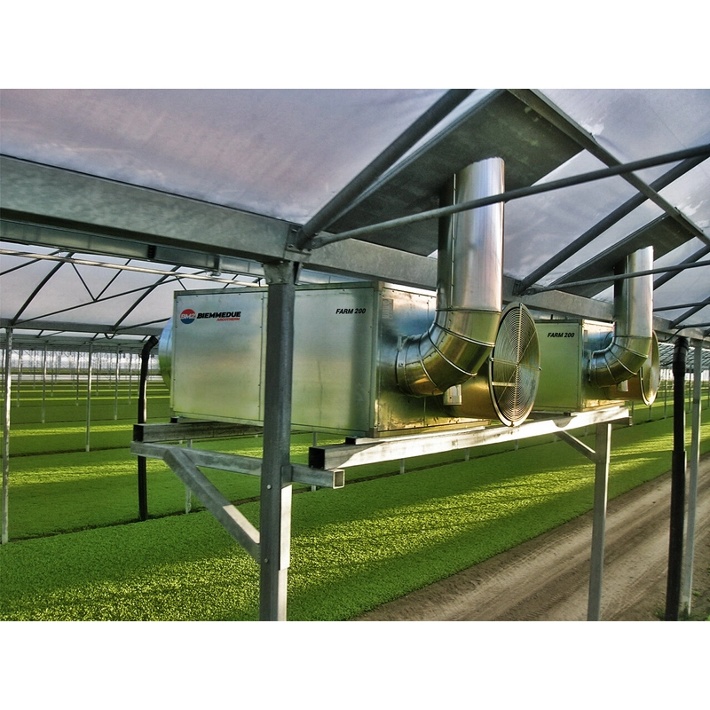 Подвесной нагреватель воздуха непрямого нагрева BIEMMEDUE FARM 235 М строительная версия (в сборе с горелкой + адаптер 1-ходовой + комплект тележки)